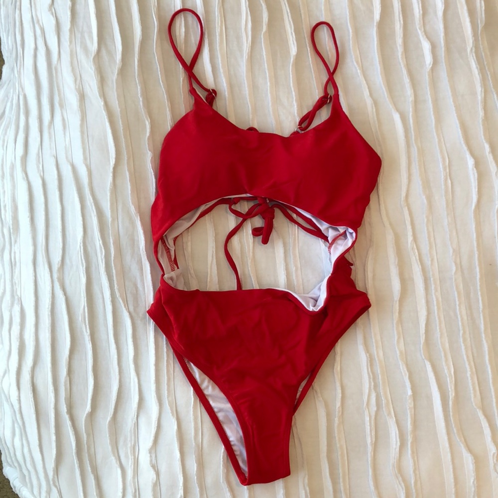 Red One Piece Swimsuit